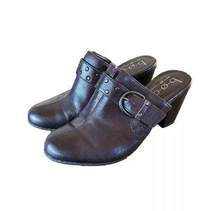BORN CONCEPT B.O.C Women's Mules Clogs Heels Size 6 Brown Studded Buckle Western